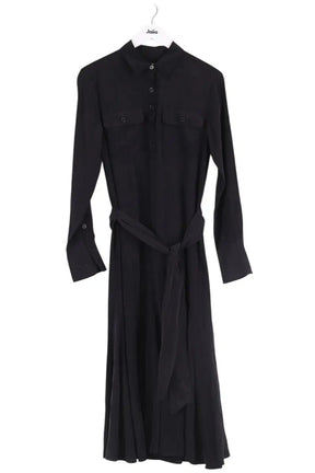 Robe Equipment Noir en Soie, taille S - Seconde Main