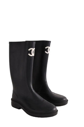 Bottes Chanel Noir en Caoutchouc