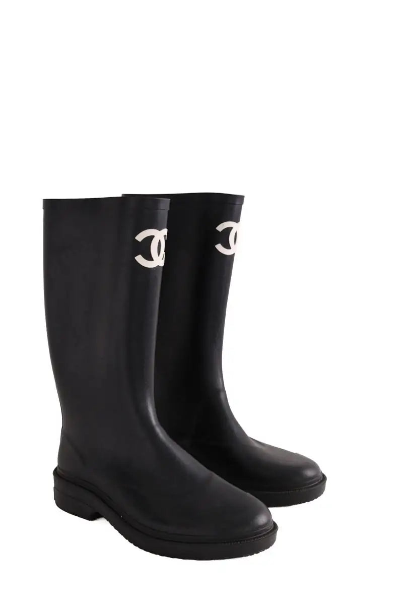 Bottes Chanel Noir en Caoutchouc