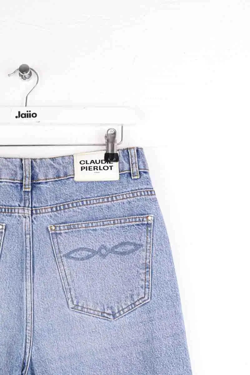 Jean droit Claudie Pierlot Bleu en Coton