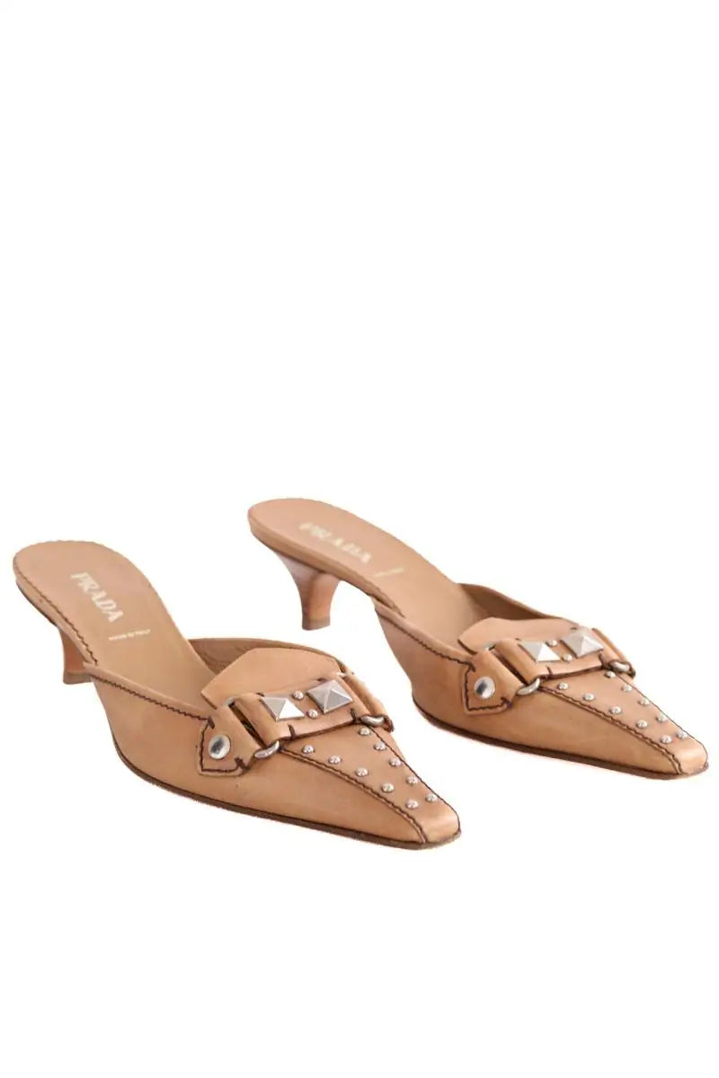 Talons Prada Camel en Cuir