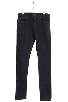 Jean droit Saint Laurent Noir en Coton, taille M - Seconde Main