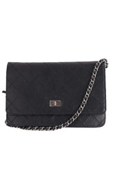Sac à bandoulière Chanel Wallet On Chain 2.55 Noir en Cuir - Seconde Main