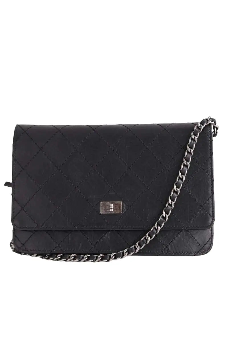 Sac à bandoulière Chanel Wallet On Chain 2.55 Noir en Cuir - Seconde Main