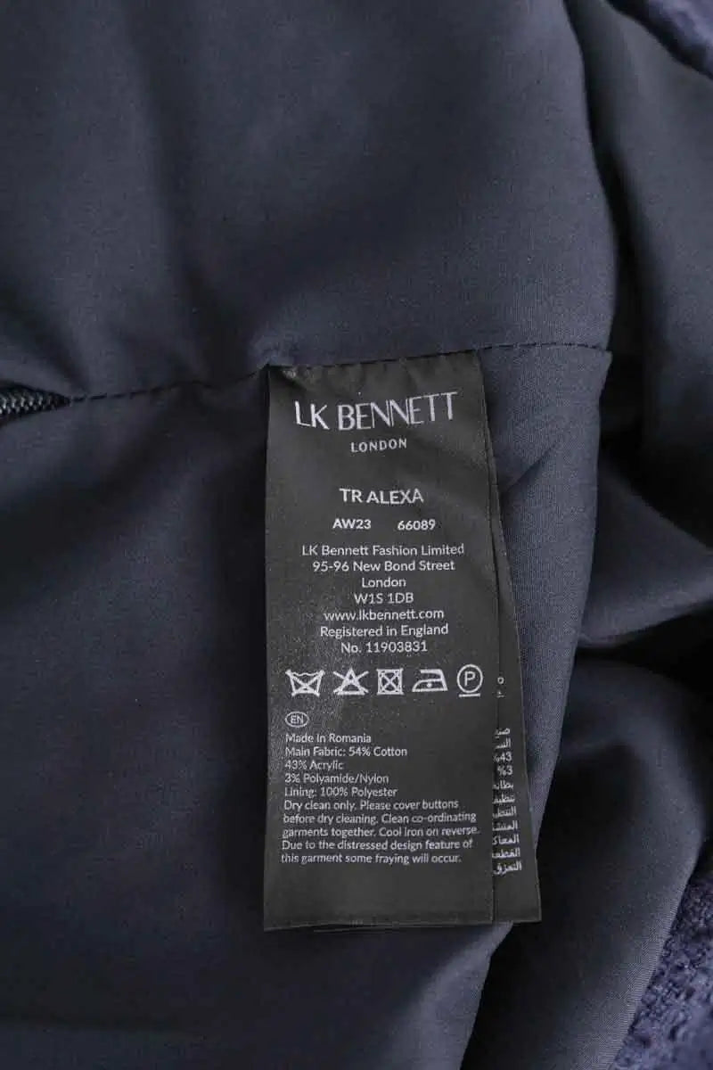 Pantalon droit LK Bennett Marine en Tissu