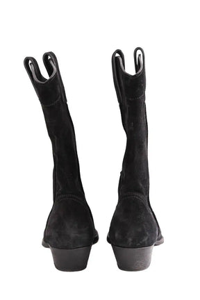 Boots western Saint Laurent Noir en Daim