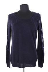 Pull Sandro Marine en Laine, taille S - Seconde Main