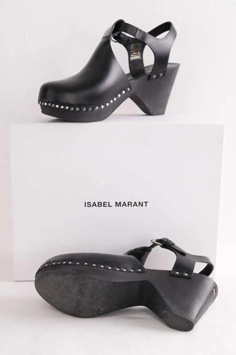 Sabots Isabel Marant Minimals Noir en Cuir