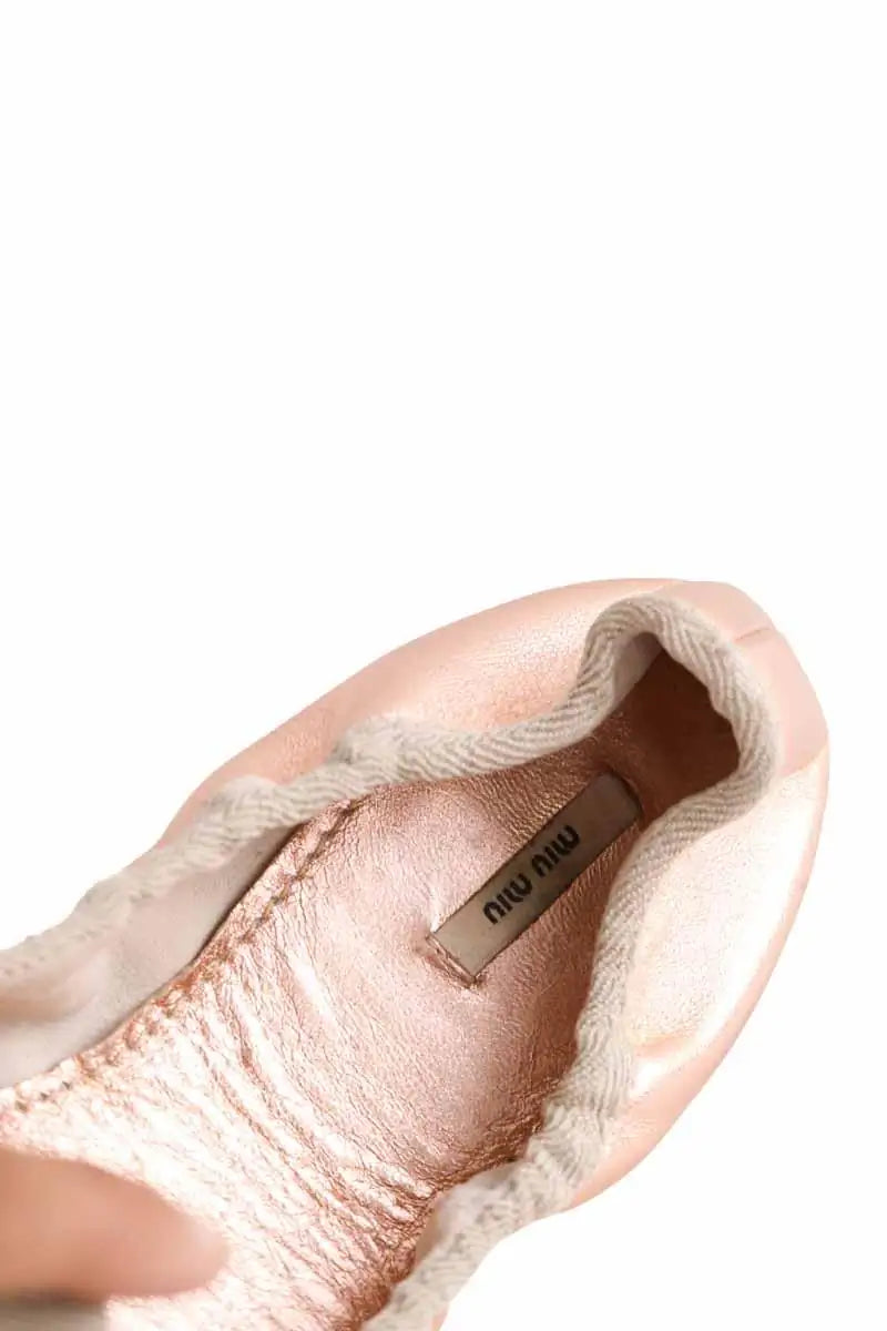 Ballerines Miu Miu Rose en Cuir