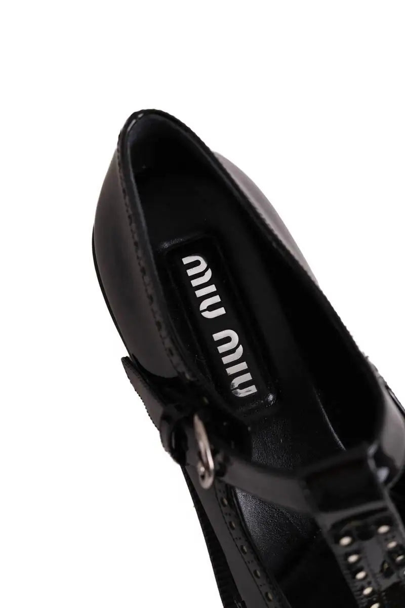 Mocassins Miu Miu Noir en Cuir