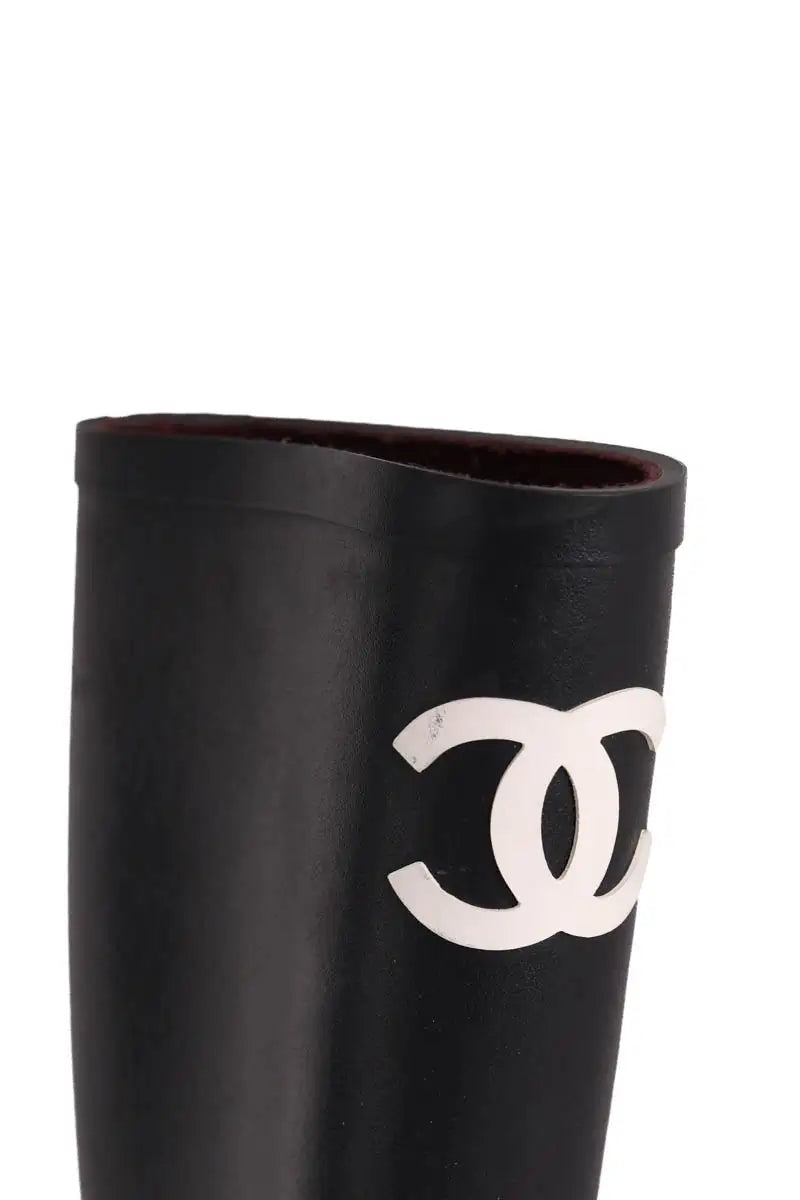 Bottes Chanel Noir en Caoutchouc