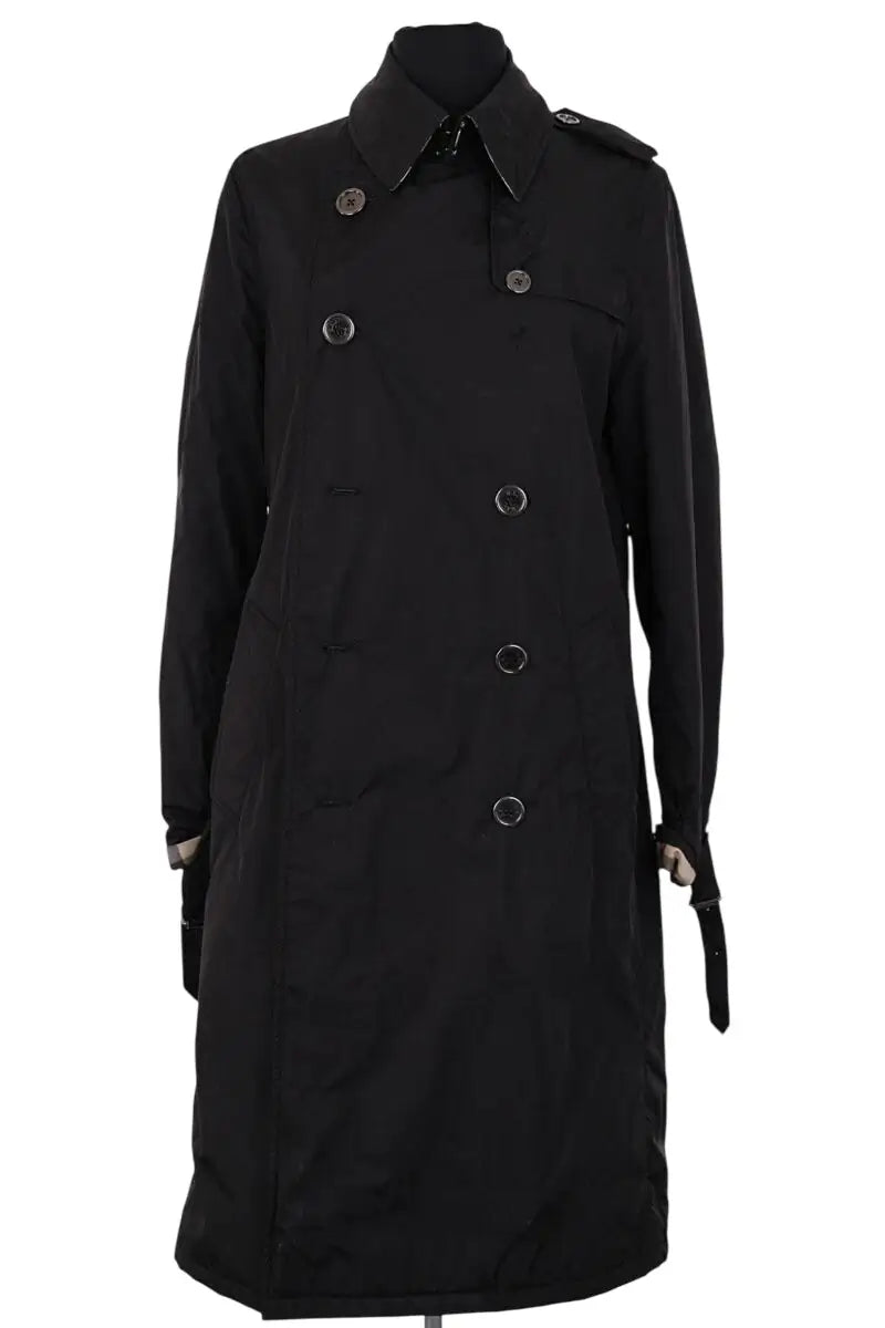 Trench-coat Burberry Noir en Synthétique, taille M - Seconde Main