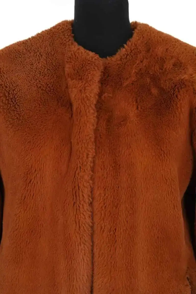 Manteau Maje Marron en Synthétique