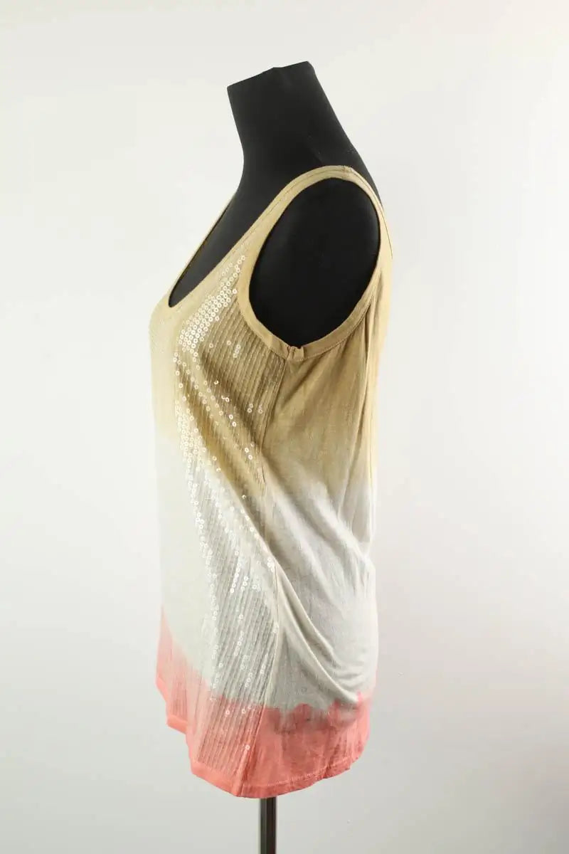 Top sans manche Sandro Jaune en Paillettes