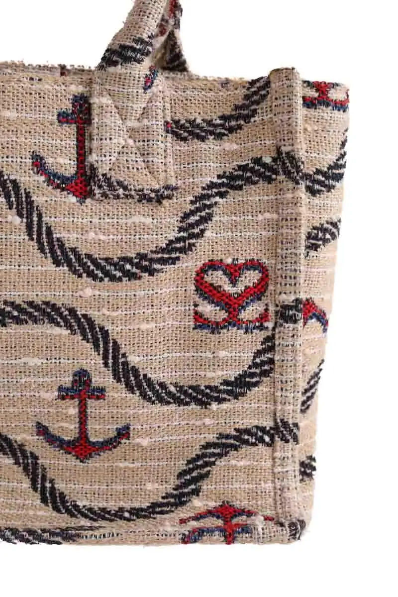 Cabas Sandro Beige en Tissu