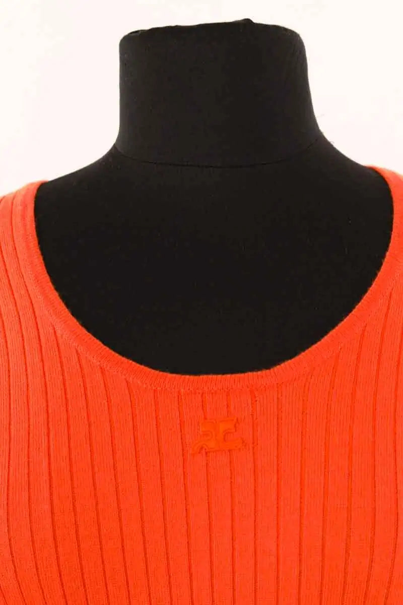 Top Courrèges Orange en Laine