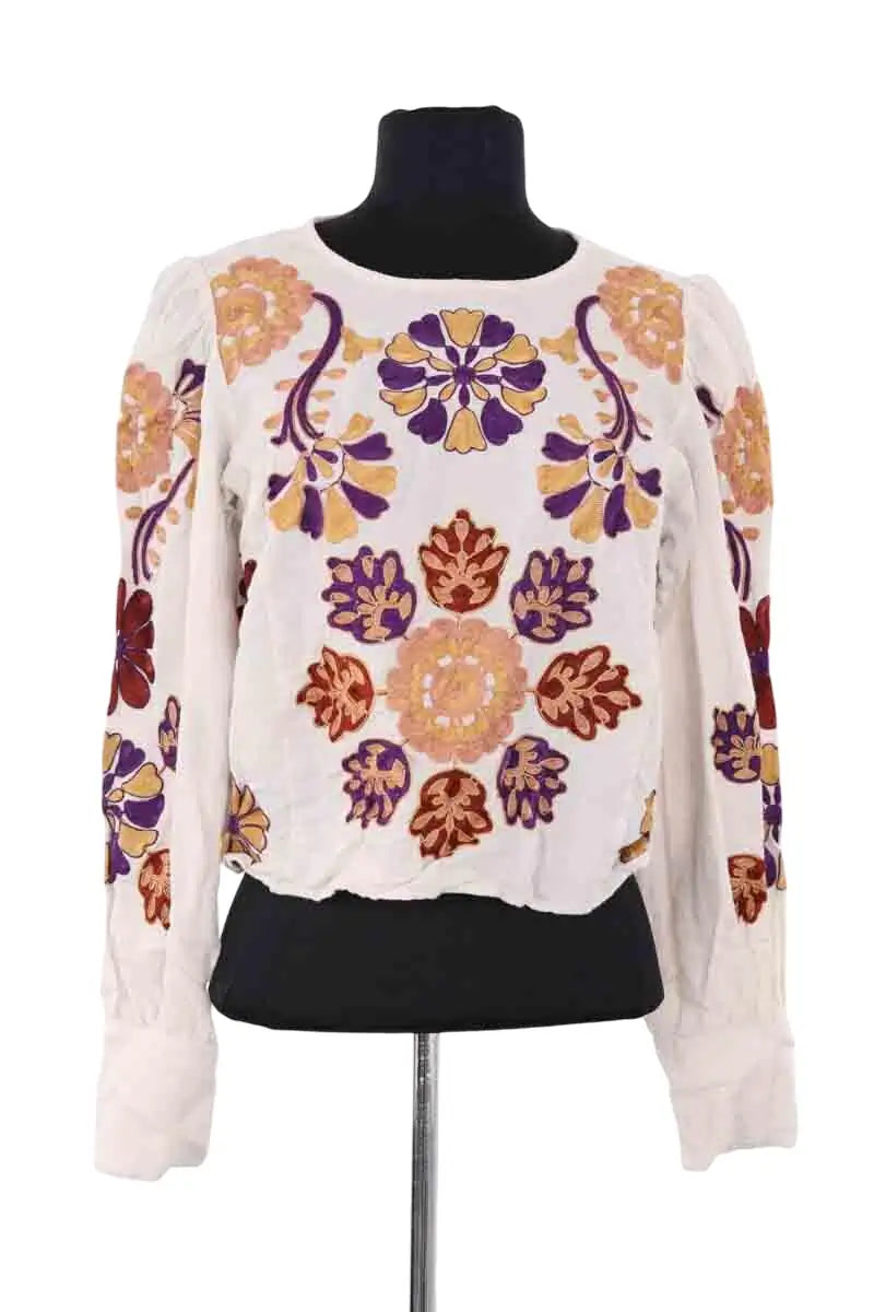 Blouse Sézane Blanc en Coton, taille M - Seconde Main