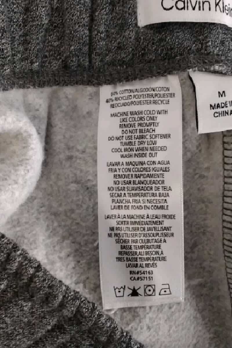 Pantalon droit Calvin Klein  Gris
