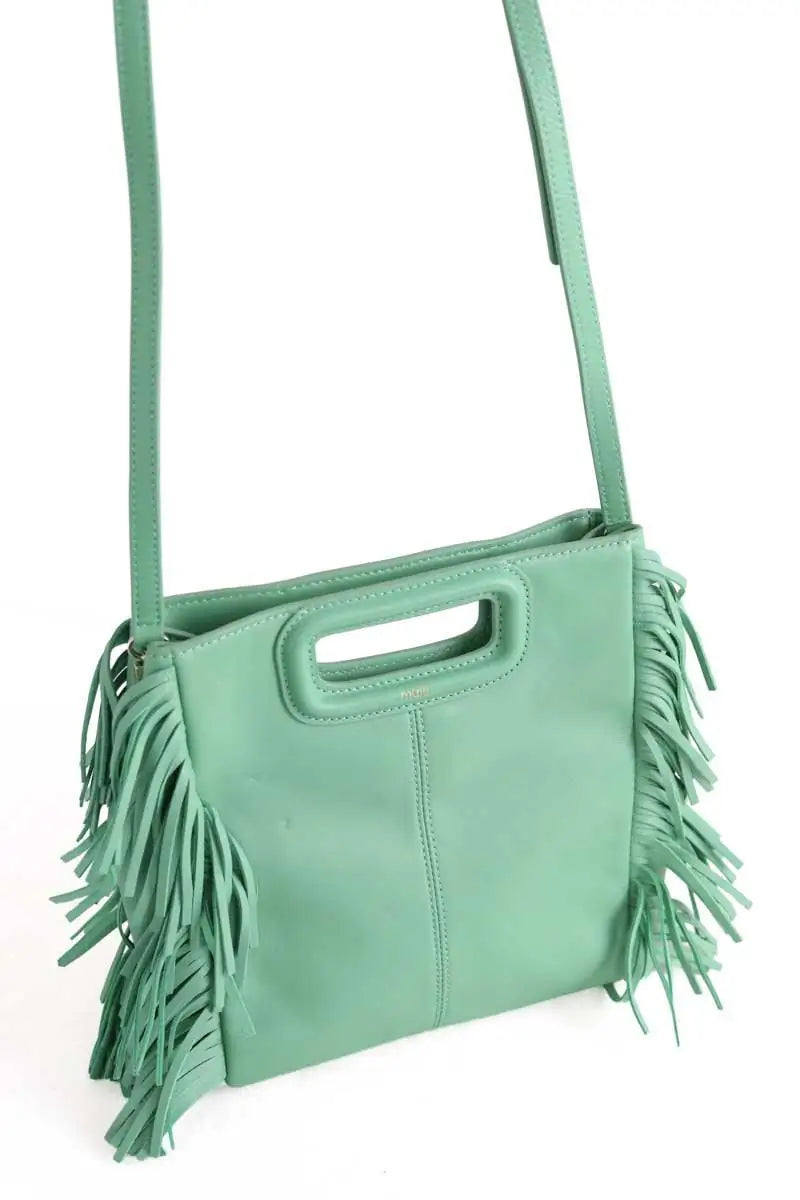 Sac à bandoulière Maje Turquoise en Cuir