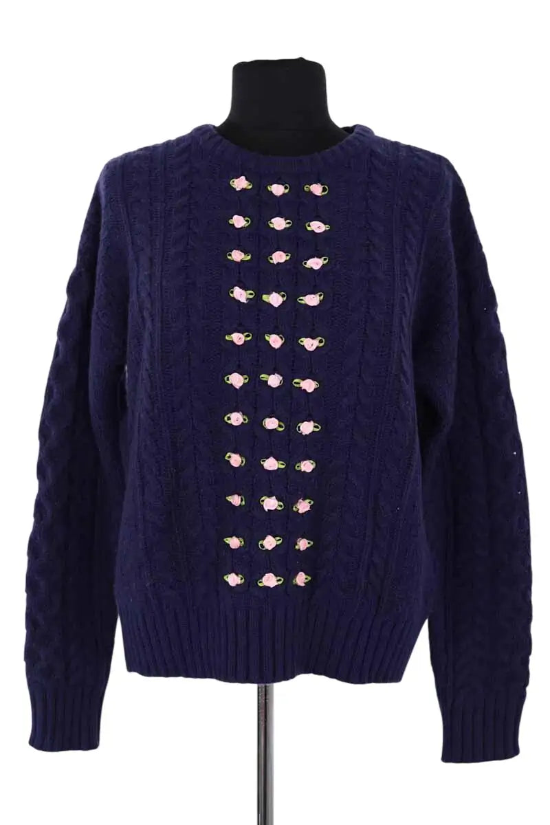 Pull Manoush Marine en Laine, taille M - Seconde Main