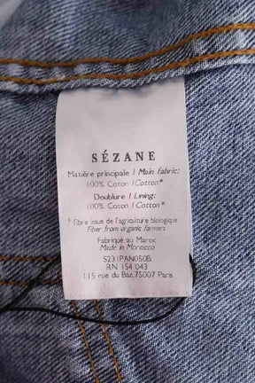 Jean large Sézane Bleu en Coton
