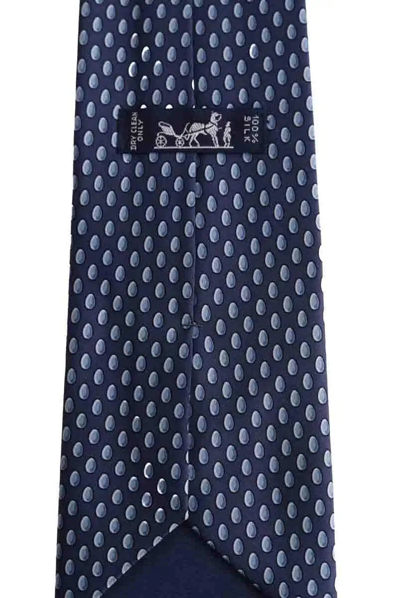 Cravate Hermès Bleu en Soie