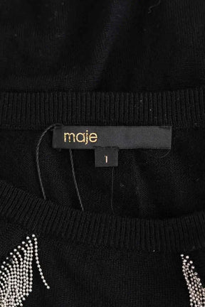 Pull Maje Noir en Laine