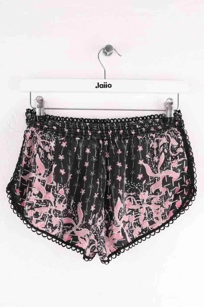 Mini short Poupette St Barth Noir en Soie