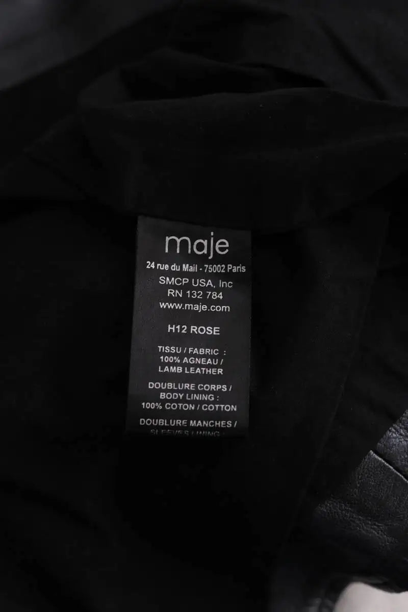 Veste Maje Noir en Cuir