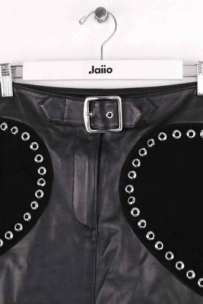 Mini jupe Maje Noir en Cuir