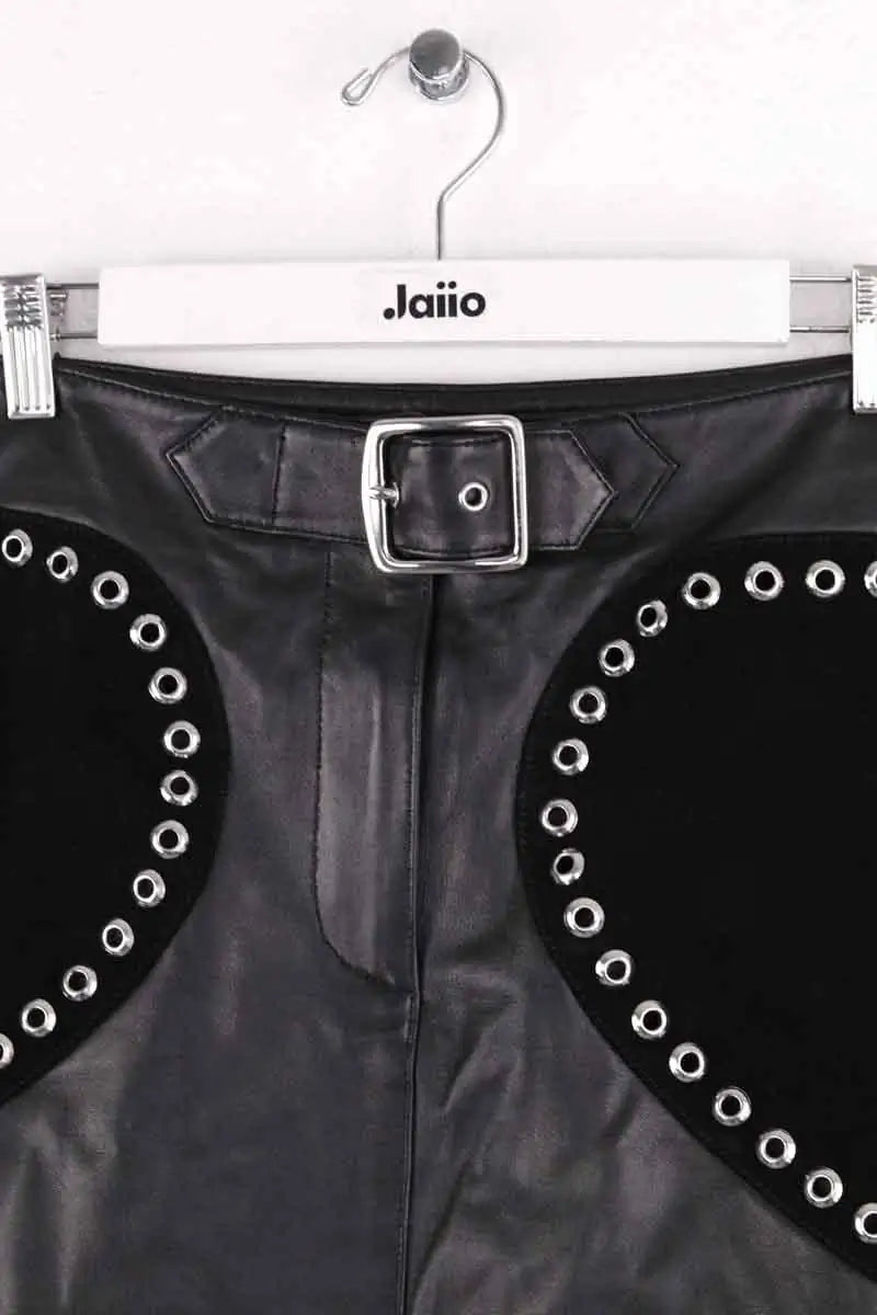 Mini jupe Maje Noir en Cuir