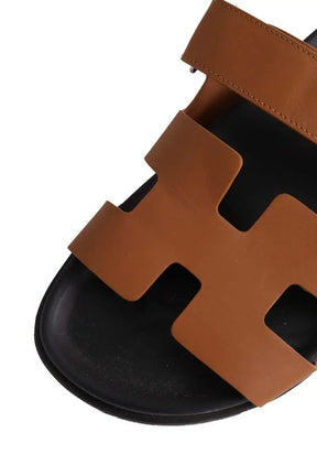 Mules Hermès Chypre Camel en Cuir
