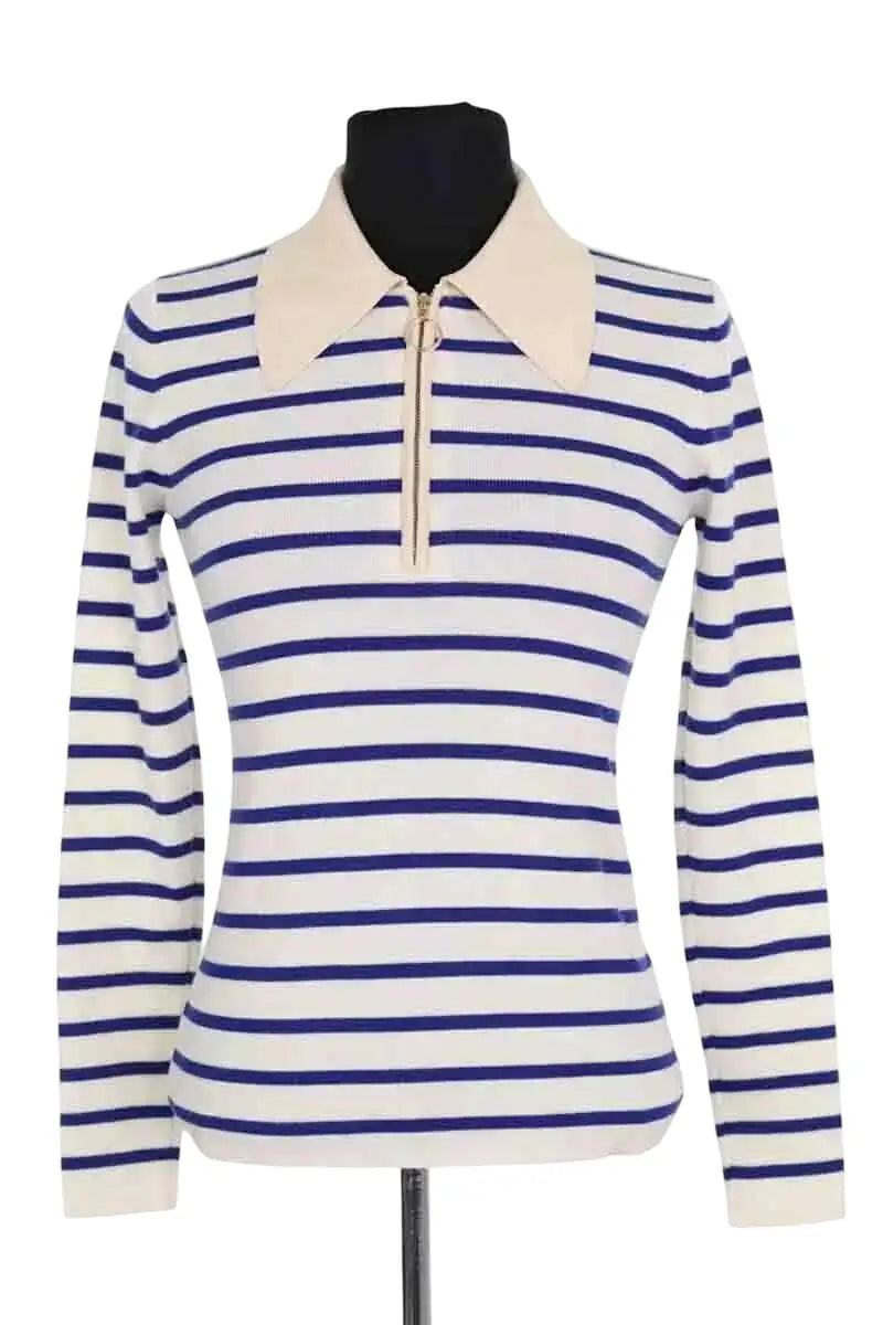Top Sandro Ecru en Synthétique, taille S - Seconde Main