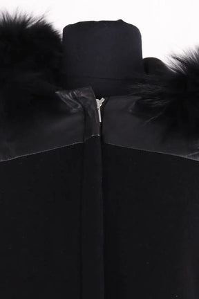 Manteau Claudie Pierlot Noir en Fourrure