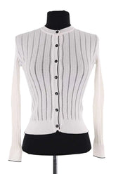 Cardigan Pinko Blanc en Synthétique, taille XS - Seconde Main
