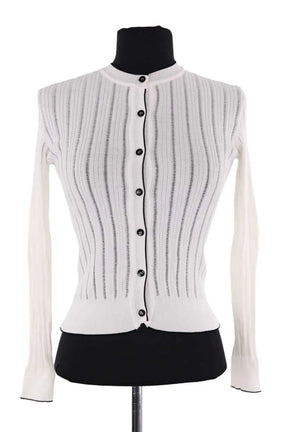 Cardigan Pinko Blanc en Synthétique, taille XS - Seconde Main