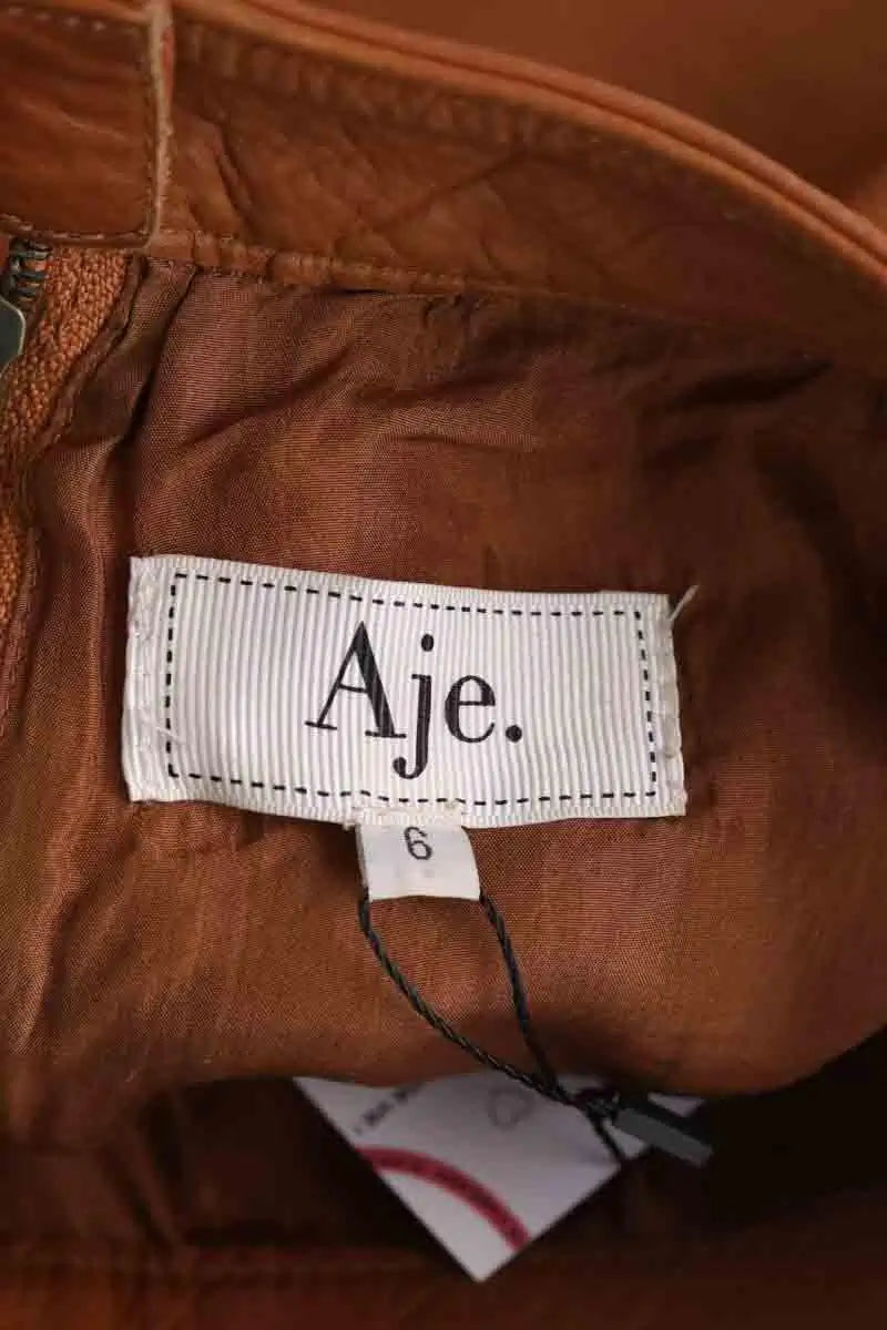 Mini jupe Aje Camel en Cuir