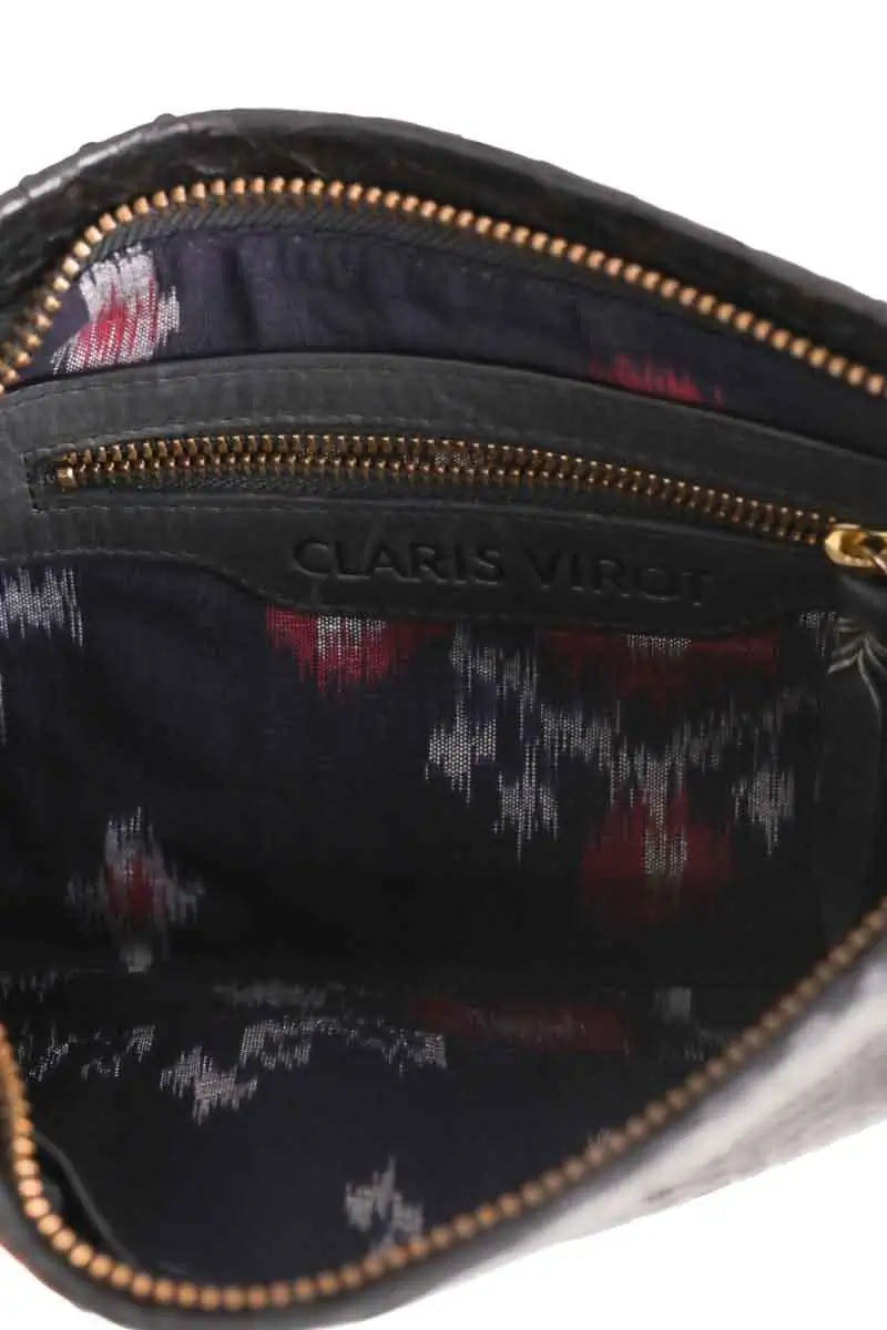 Pochette Claris Virot Noir en Cuirs exotiques