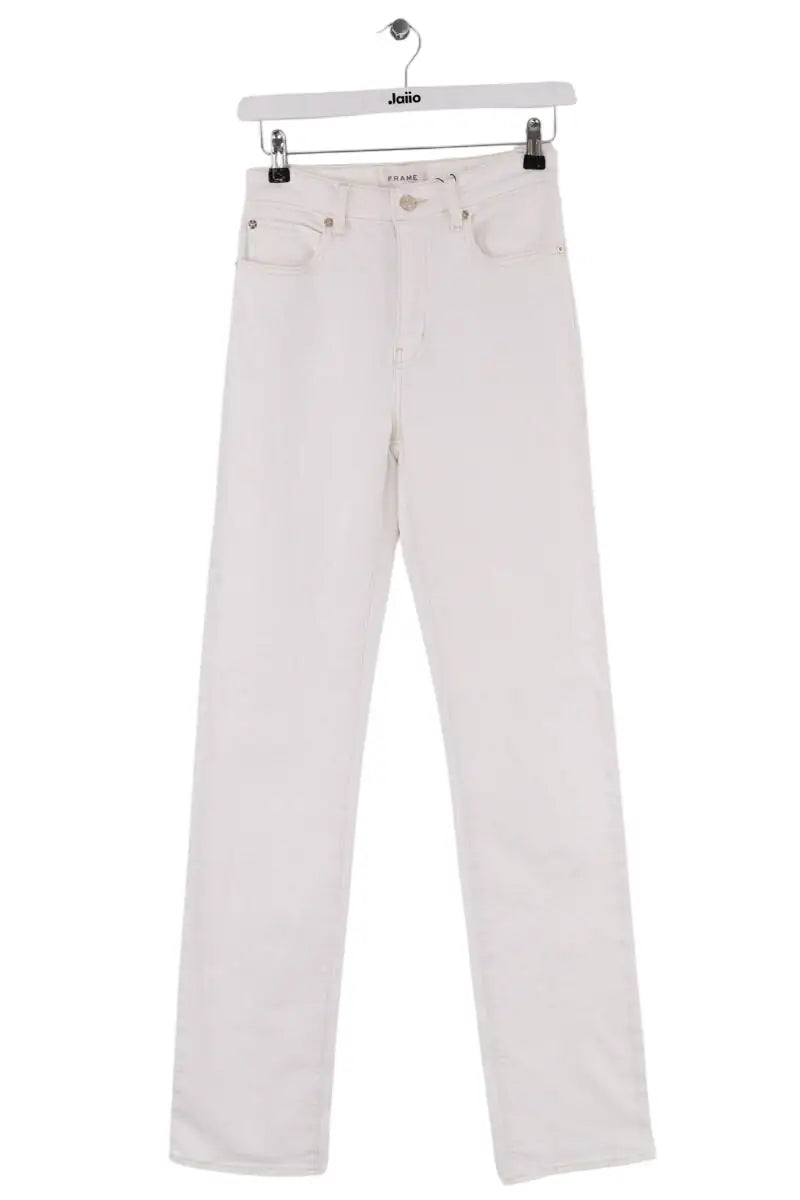 Jean droit Frame Blanc en Coton, taille S - Seconde Main