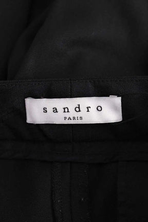 Pantalon droit Sandro Noir en Laine