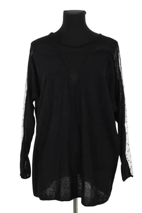T-shirt Maje Noir en Soie, taille M - Seconde Main