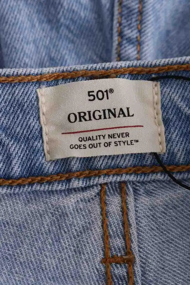 Jean droit Levi's 501 Bleu en Coton