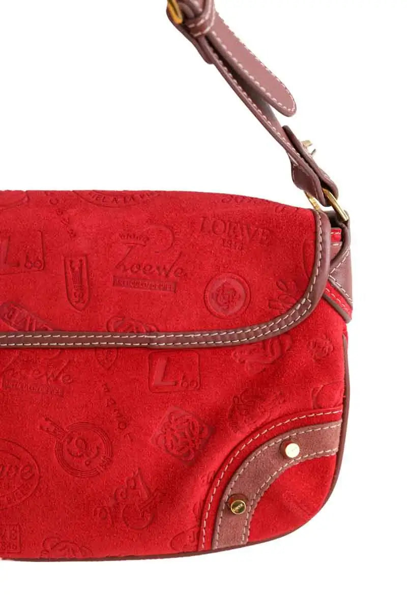 Sac porté épaule Loewe 160 anniversaire 2006 Rouge en Cuir