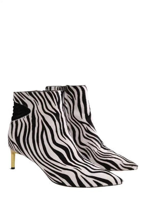 Boots Bettina Vermillon Noir en Cuir