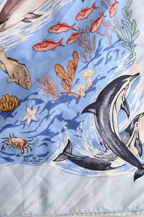 Carré Hermès La vie précieuse de la méditerranée Bleu en Soie