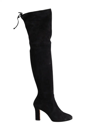 Bottes Stuart Weitzman Noir en Daim, taille 36 - Seconde Main