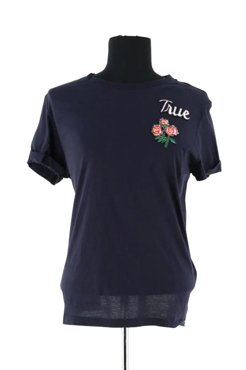 T-shirt Sandro Marine en Coton, taille XXS - Seconde Main