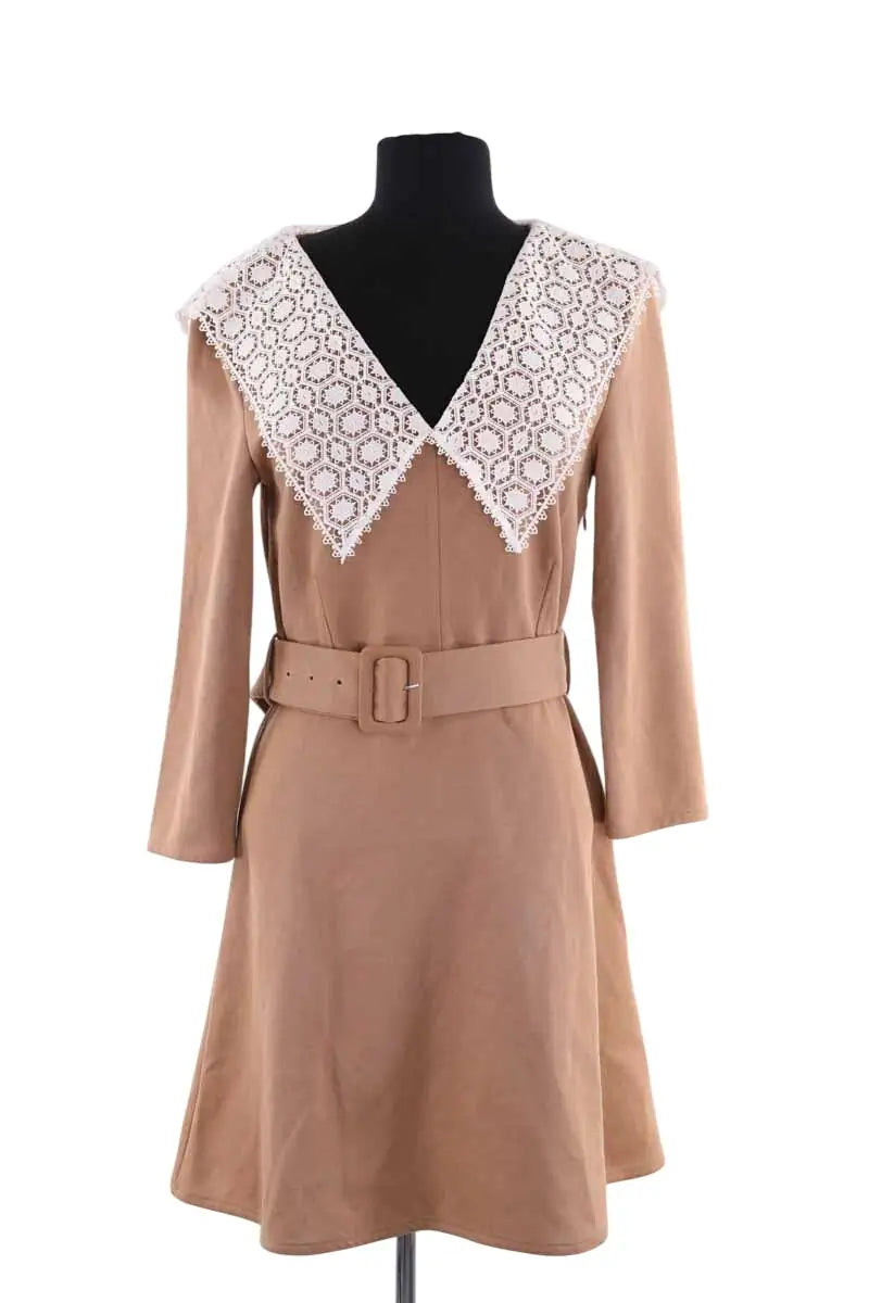 Robe Claudie Pierlot Marron en Synthétique, taille XS - Seconde Main