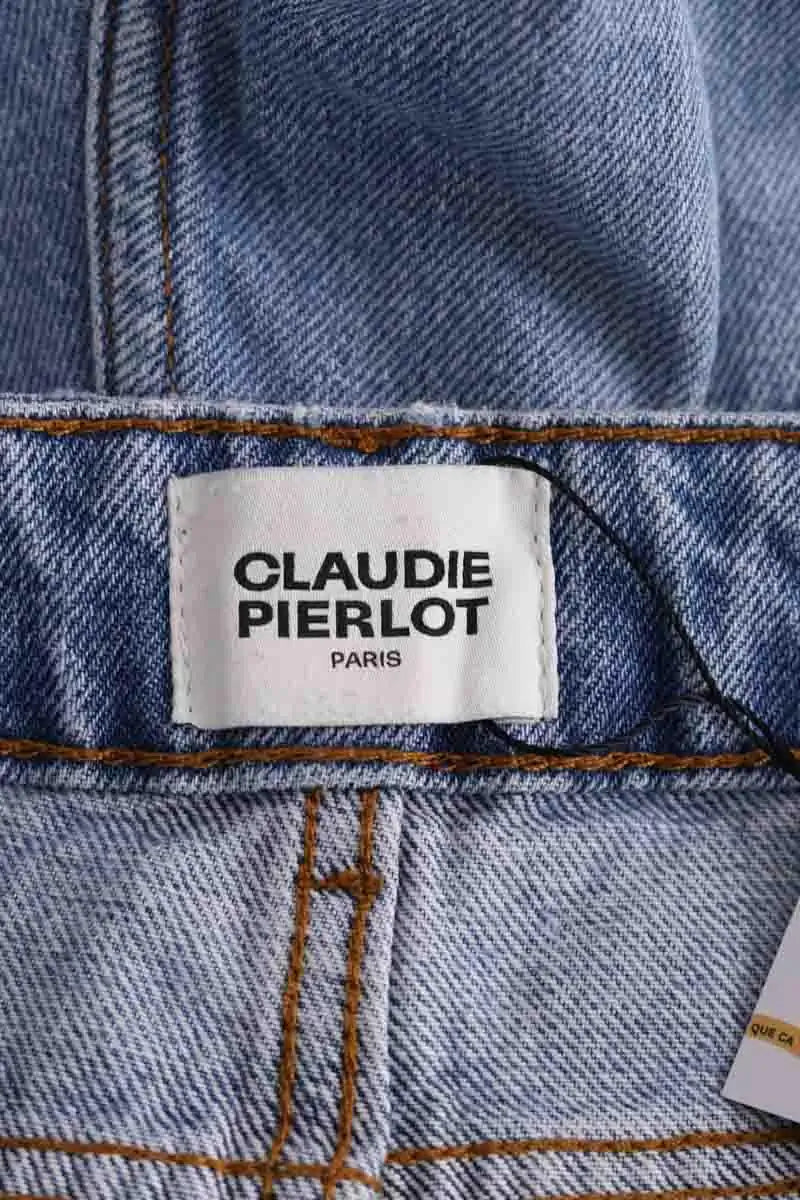 Jean droit Claudie Pierlot Bleu en Coton