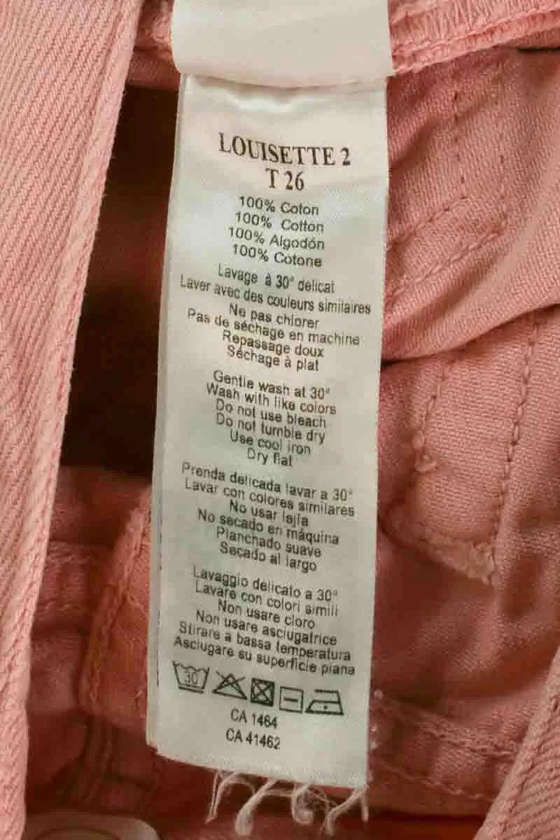 Jean droit Des Petits Hauts Rose en Coton